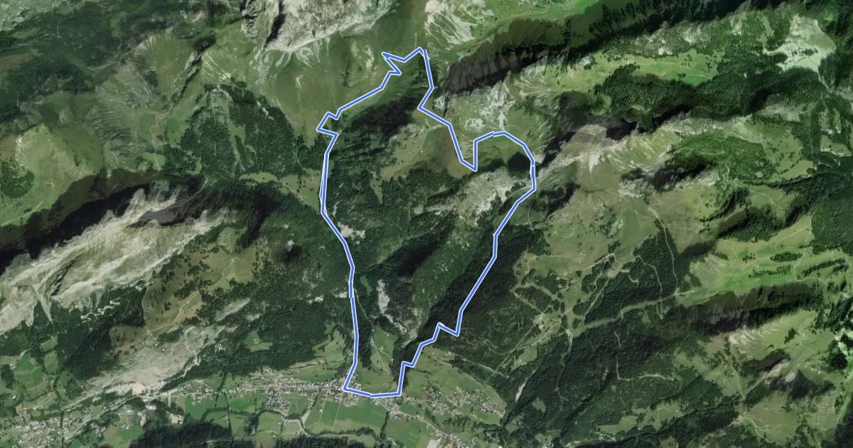 Маршрут Boucle des Thoules au lac d'Arvouin на спутниковом снимке