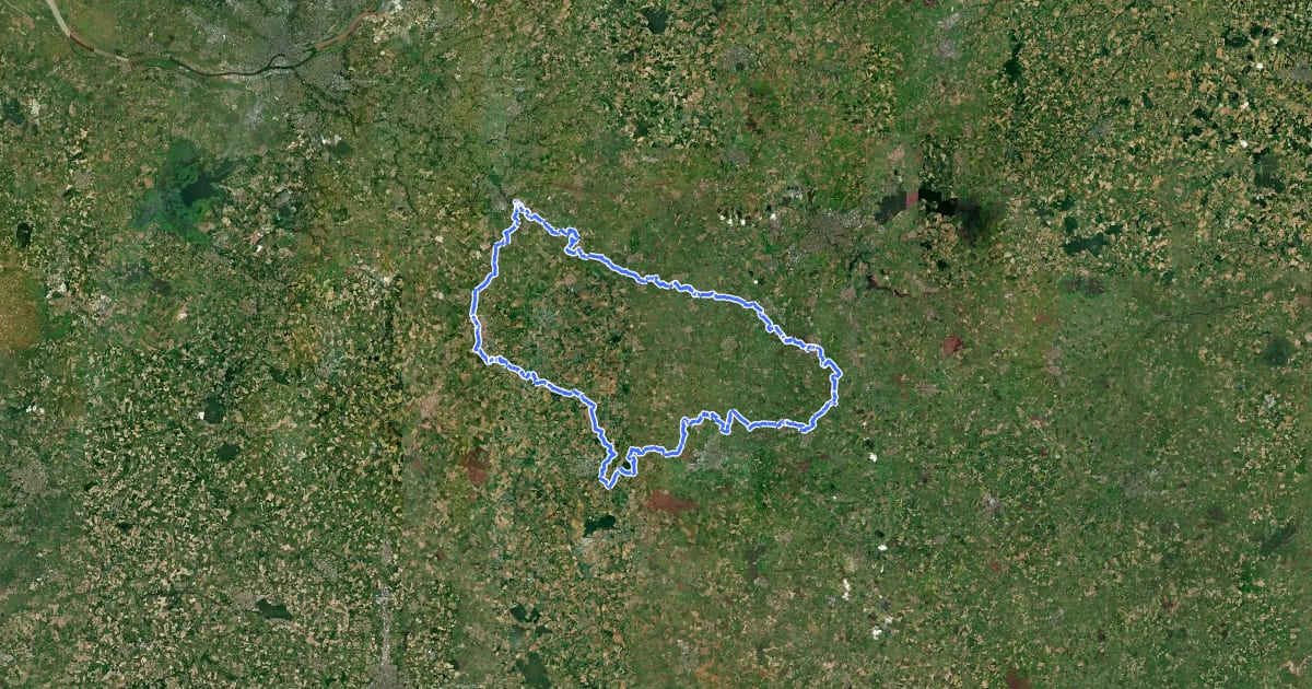 Маршрут Boucle du Bocage на спутниковом снимке