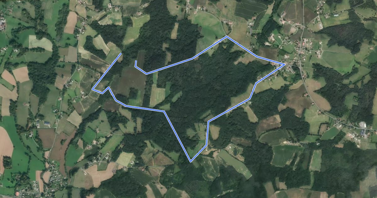 Маршрут Boucle du Camp Romain de St-Boès на спутниковом снимке