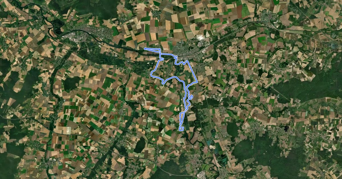 Маршрут Boucle du Grand Ouest Migennois на спутниковом снимке