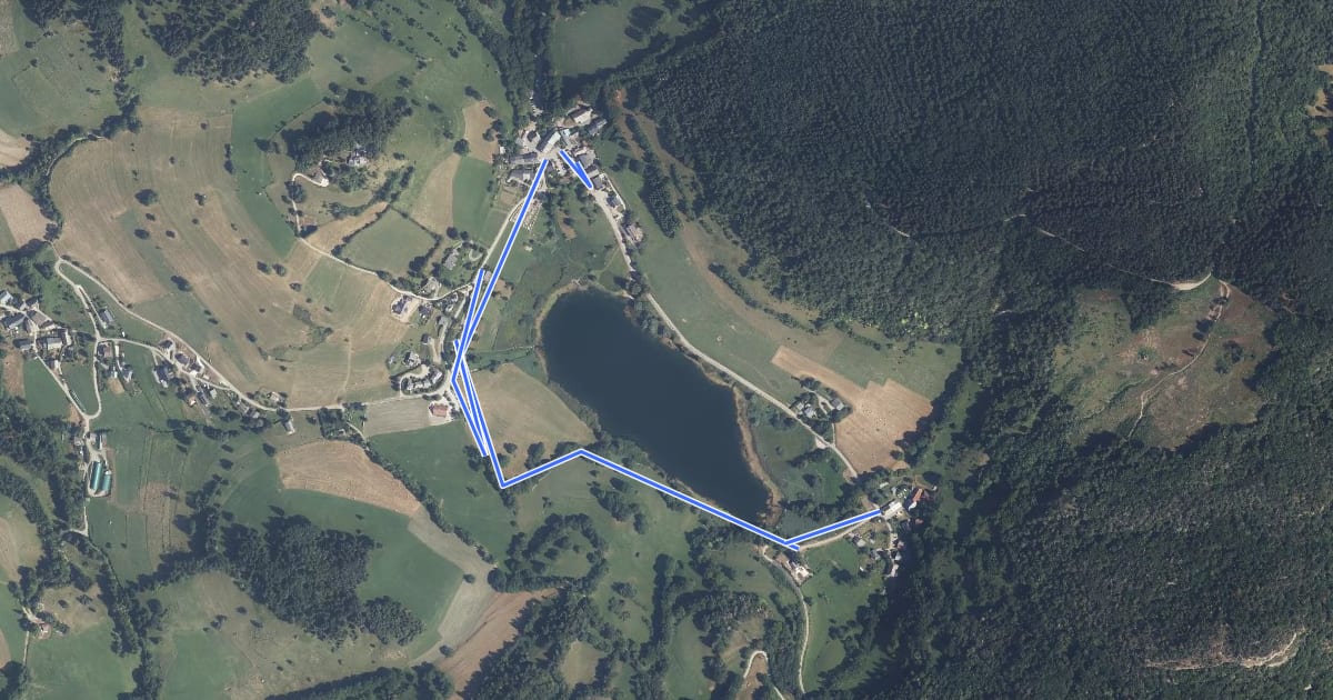 Маршрут Boucle du Lac de la Thuile на спутниковом снимке