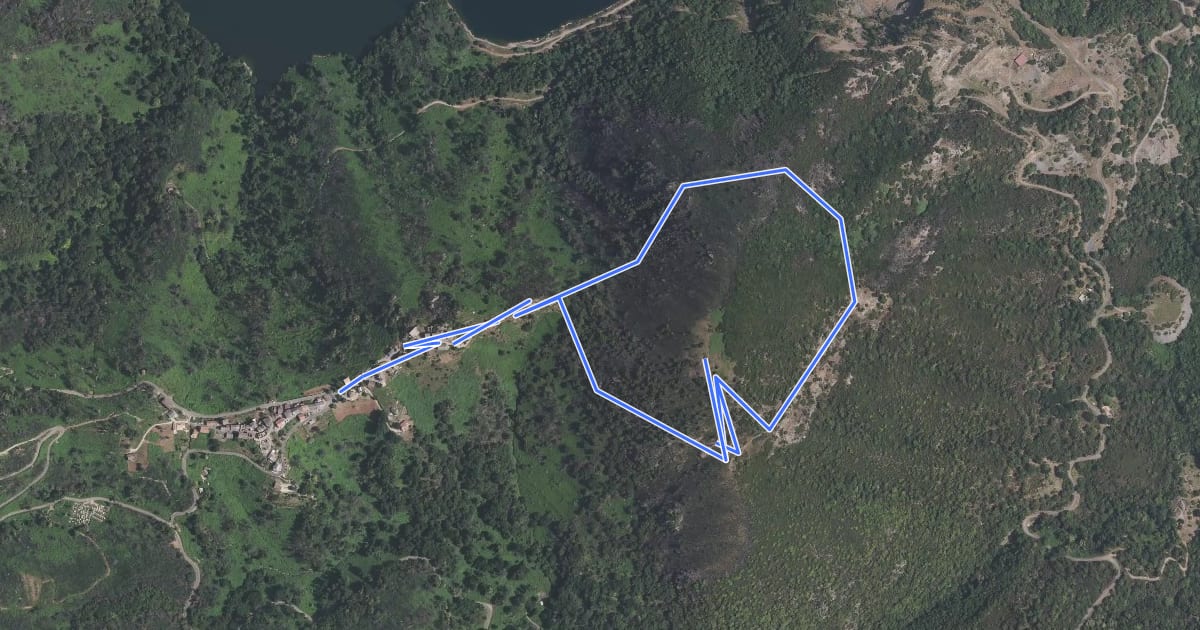 Маршрут Boucle du Monte Oppido на спутниковом снимке