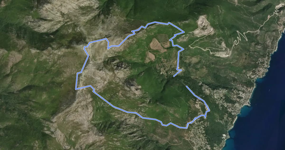 Маршрут Boucle du Monte Stello на спутниковом снимке
