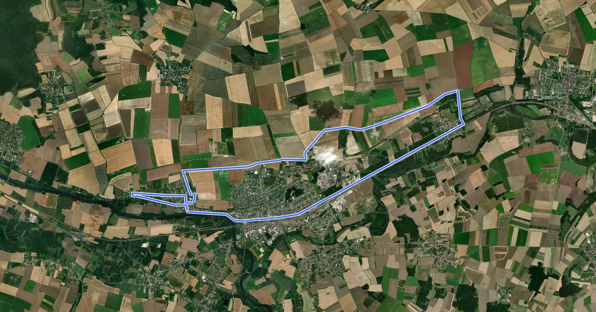 Маршрут Boucle du Nord Migennois на спутниковом снимке