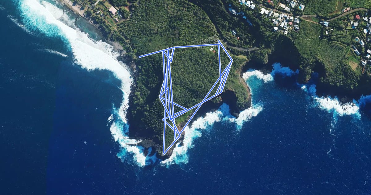 Маршрут Boucle du Piton de Grande Anse на спутниковом снимке