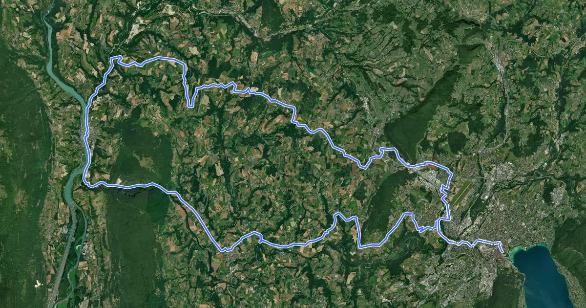Маршрут Boucle du Rhône на спутниковом снимке