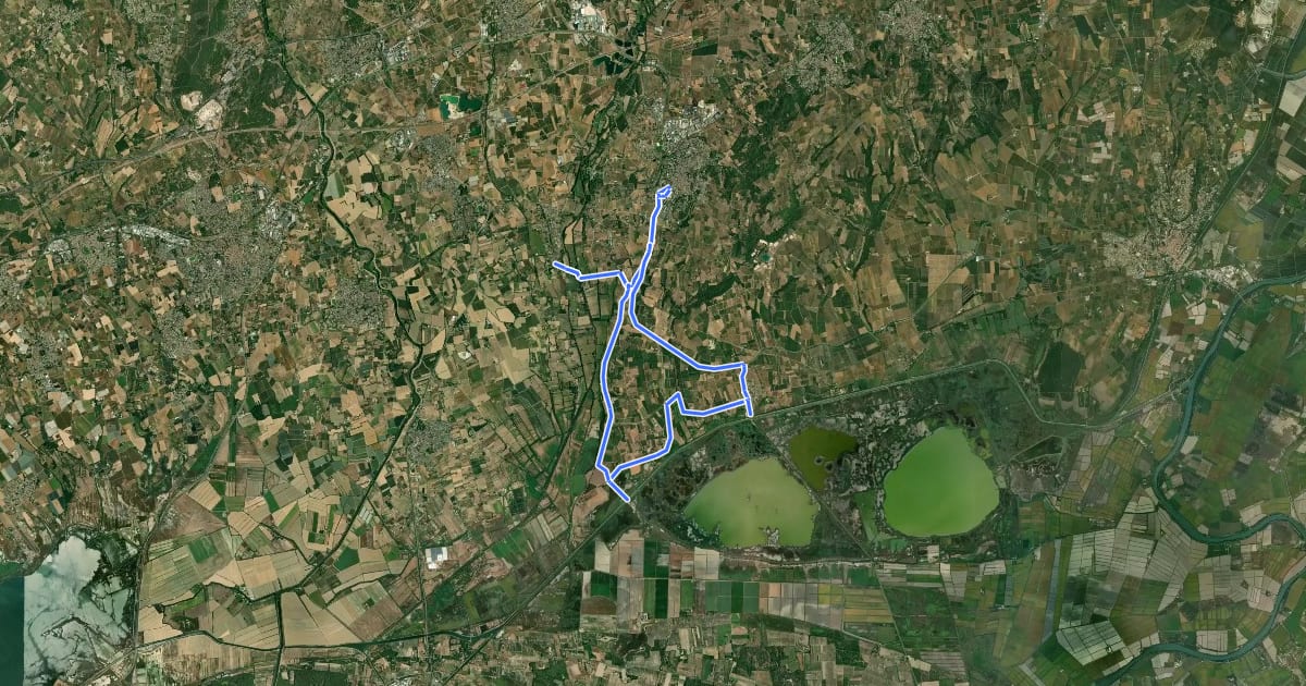 Маршрут Boucle La Camargue Gardoise на спутниковом снимке