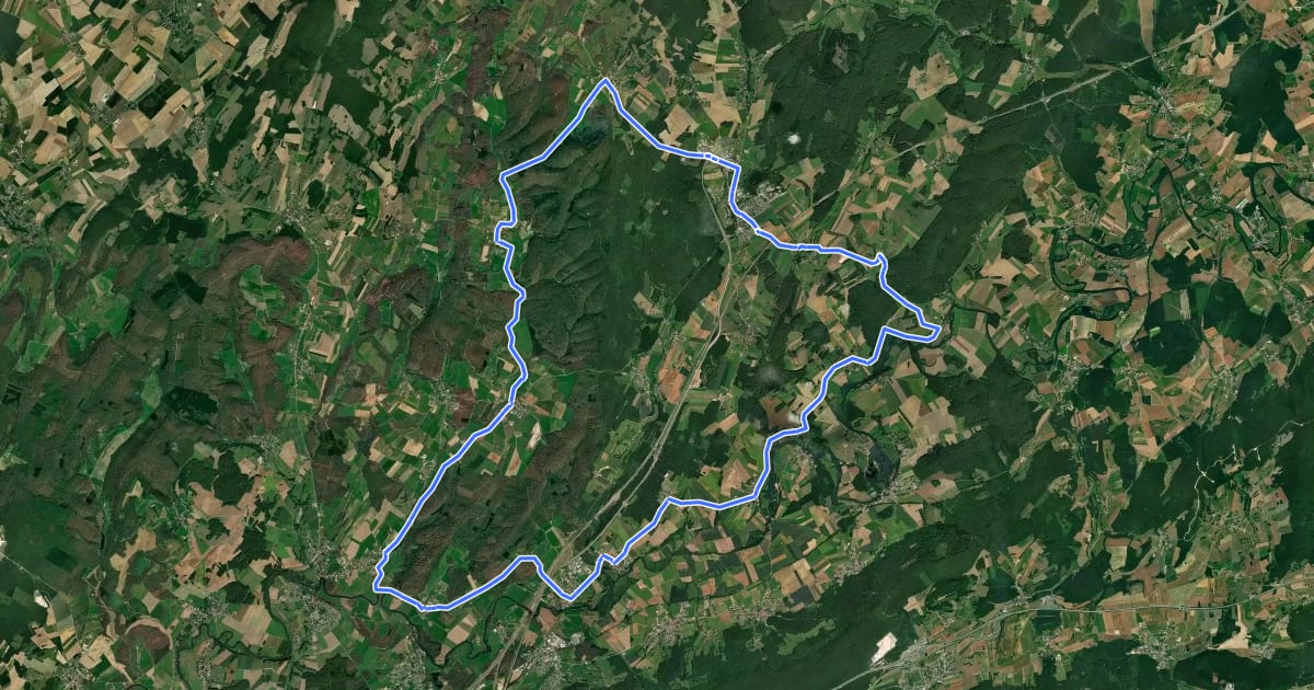 Маршрут Boucle Les Côtes des Granges на спутниковом снимке