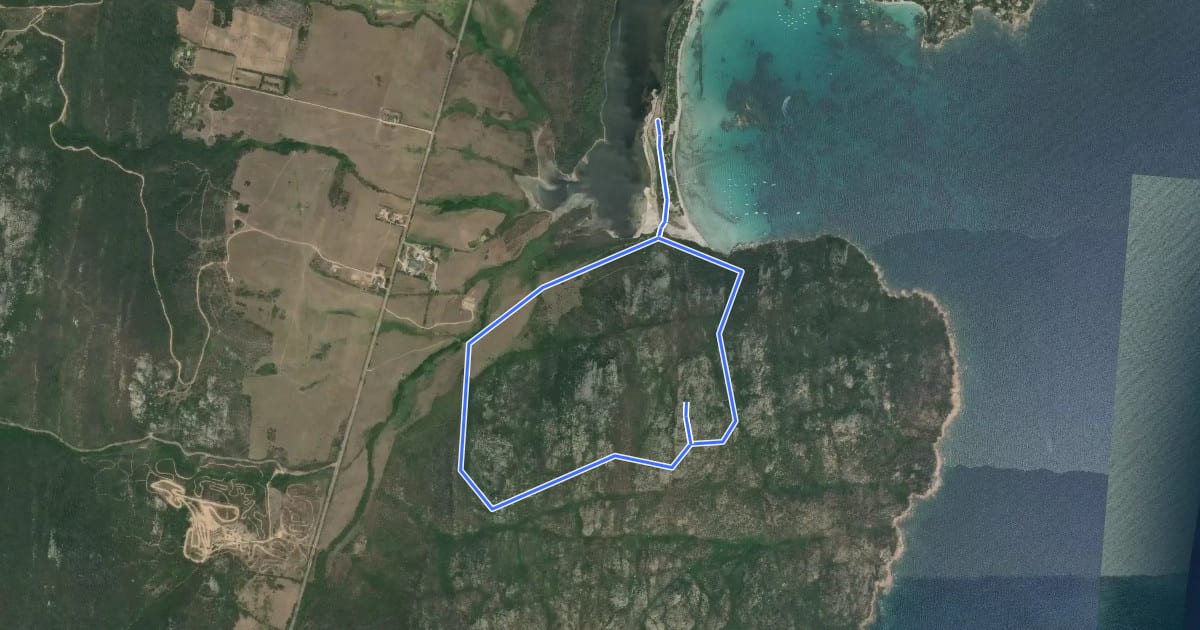 Маршрут Boucle Littorale de Santa Giulia на спутниковом снимке