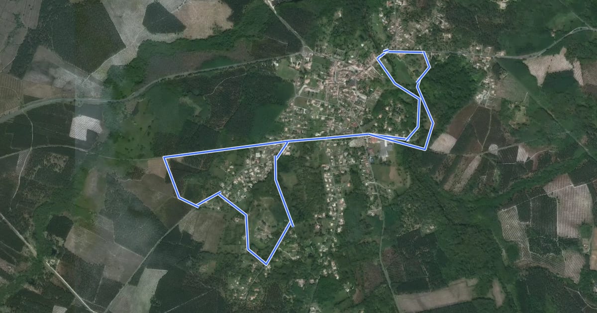Маршрут Boucle locale de Villandraut на спутниковом снимке