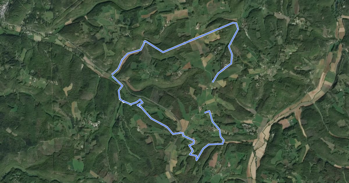Маршрут Boucle Tunnel, bois et eaux на спутниковом снимке