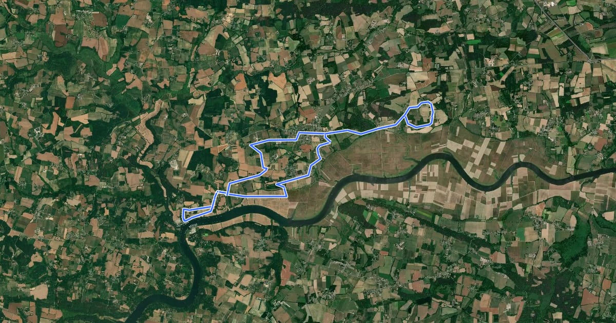 Маршрут Boucle vélo de Béganne на спутниковом снимке