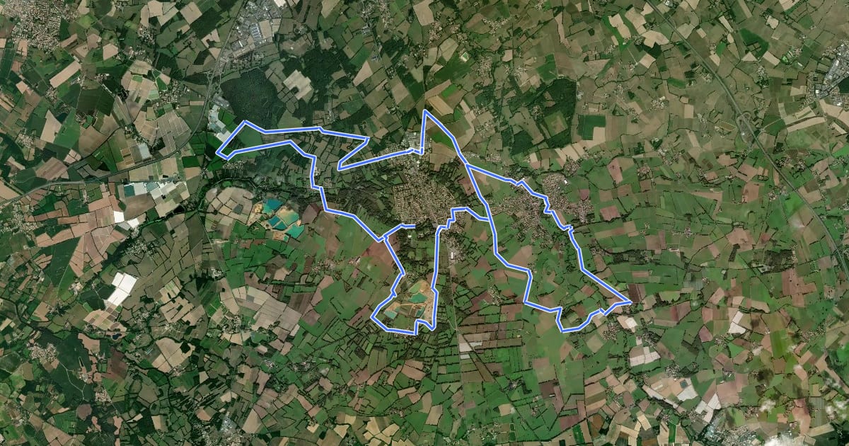 Маршрут Boucle vélo n°2 : Montbert - Geneston - Saint Colomban на спутниковом снимке