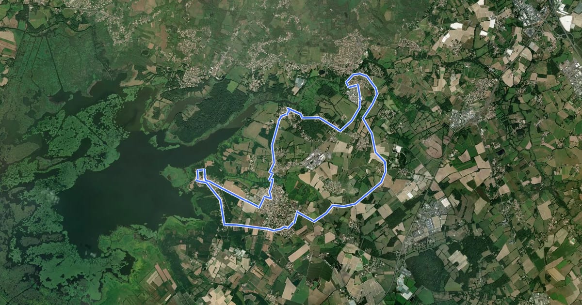 Маршрут Boucle vélo n°5 : Pont Saint Martin - La Chevrolière на спутниковом снимке