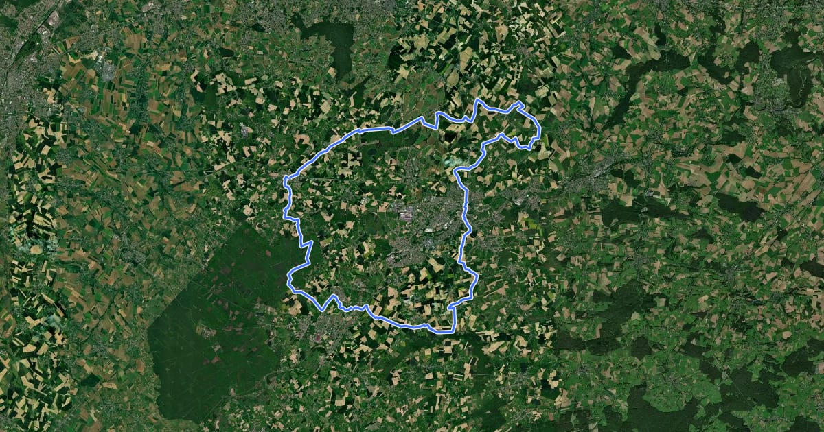 Маршрут Boucle Val de Sambre et Maroilles на спутниковом снимке