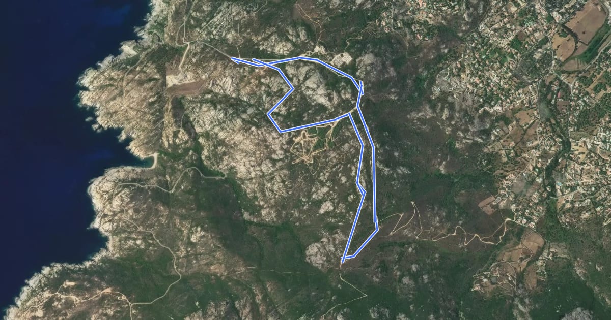Маршрут Boucle VTT FFC 8 - A Serra на спутниковом снимке
