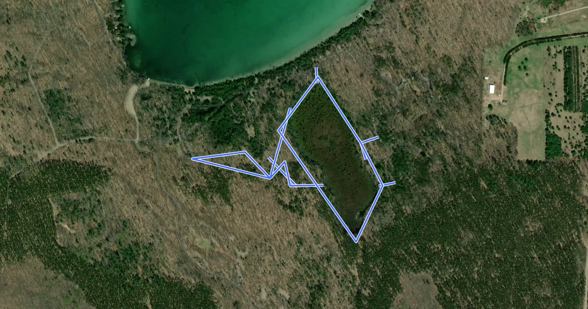 Маршрут Boulder Lake Campground Nature Trail на спутниковом снимке
