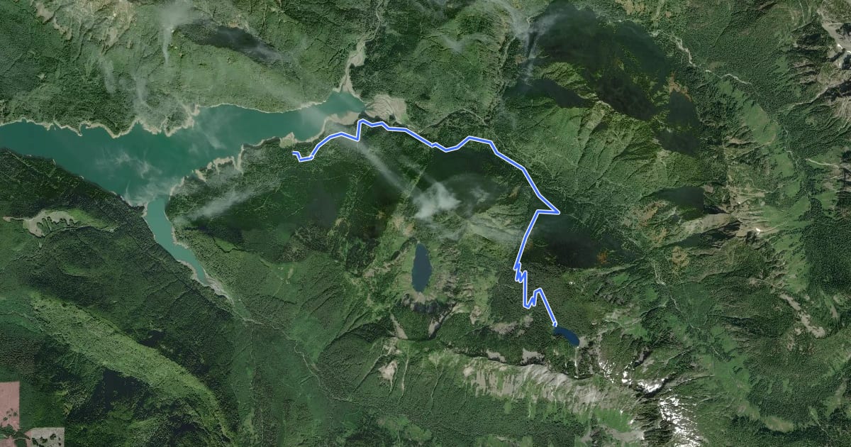 Маршрут Boulder Lake Trail на спутниковом снимке