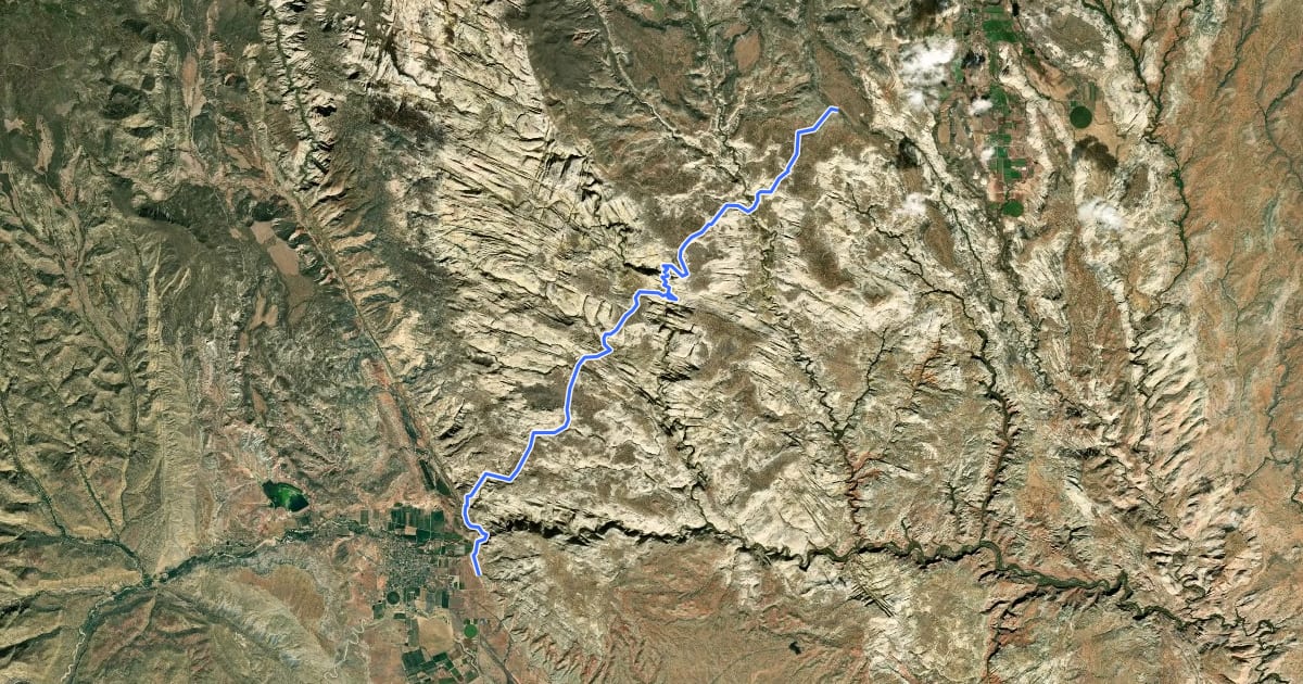 Маршрут Boulder Mail Trail на спутниковом снимке