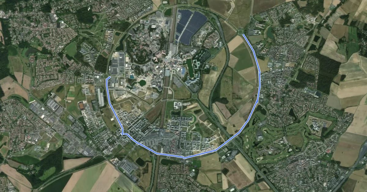 Маршрут Boulevard Circulaire на спутниковом снимке