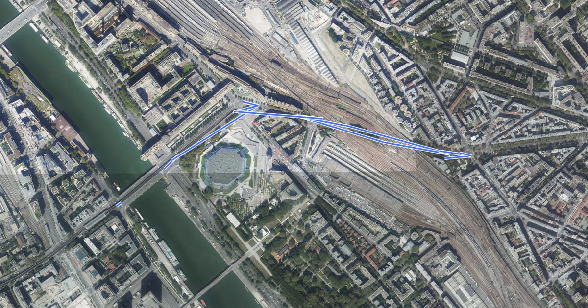 Маршрут Boulevard de Bercy на спутниковом снимке