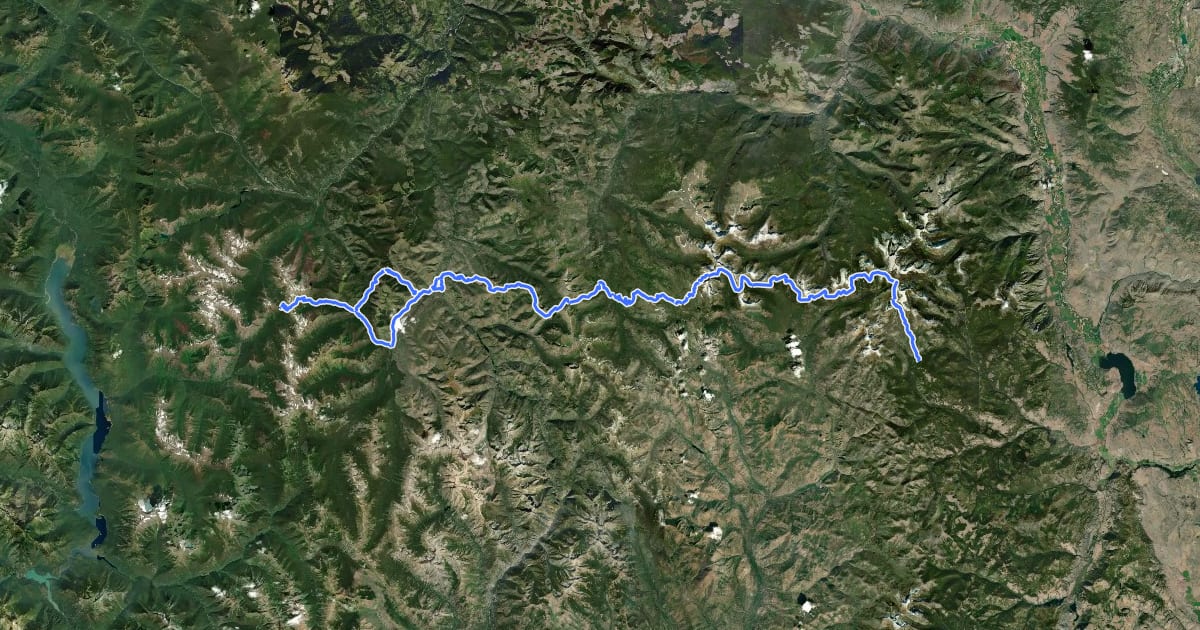 Маршрут Boundary Trail на спутниковом снимке
