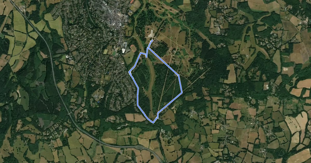 Маршрут Boundary Walk, Knole на спутниковом снимке