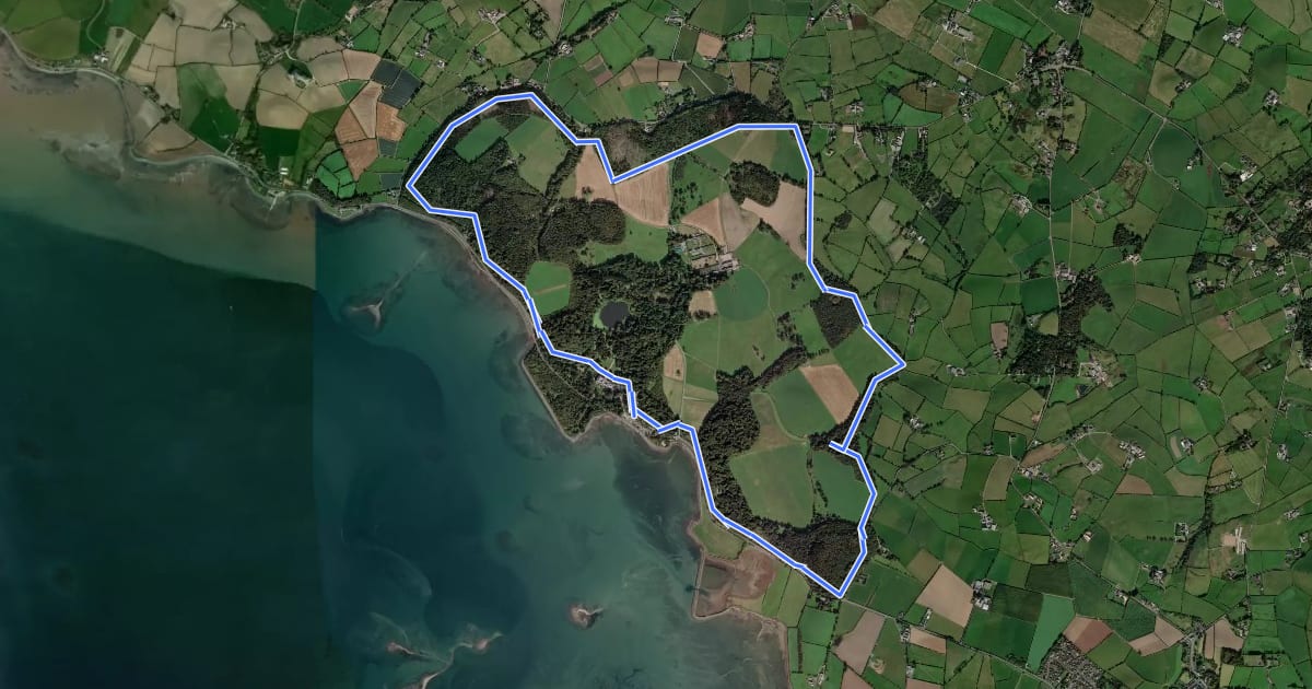 Маршрут Boundary Walk, Mount Stewart на спутниковом снимке