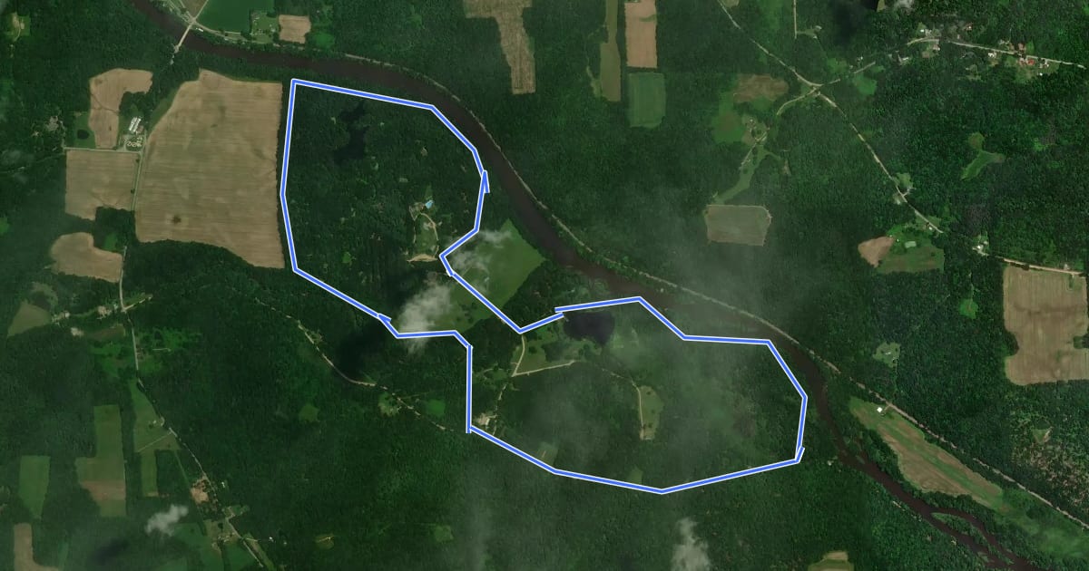 Маршрут Boundry Trail на спутниковом снимке