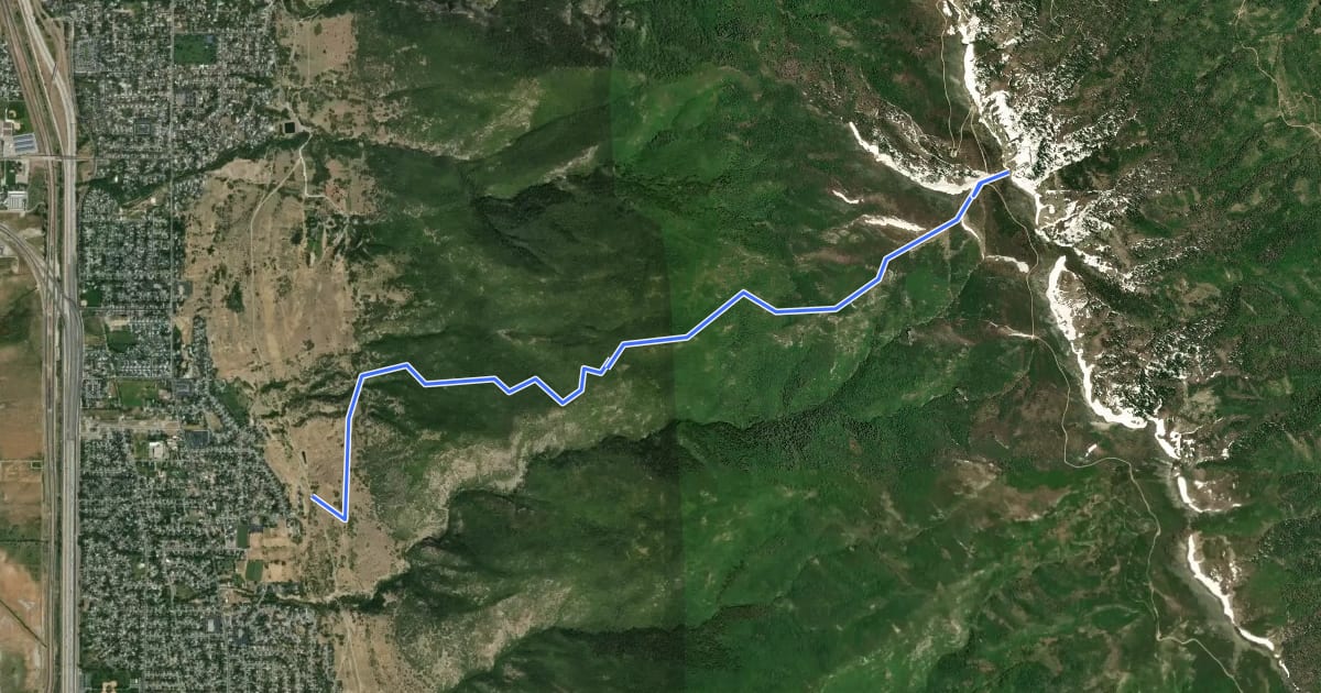 Маршрут Bountiful Peak Trail на спутниковом снимке
