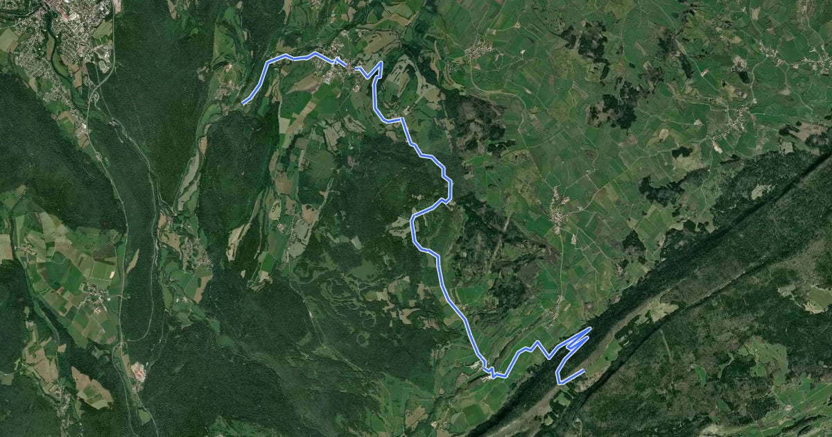 Маршрут Bourg-de-Sirod - Entre Côtes du Milieu на спутниковом снимке