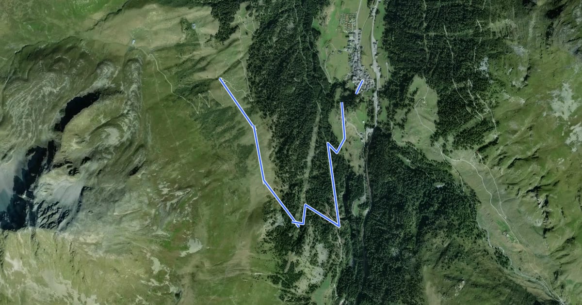 Маршрут Bourg-Saint-Pierre > Les Arpalles на спутниковом снимке
