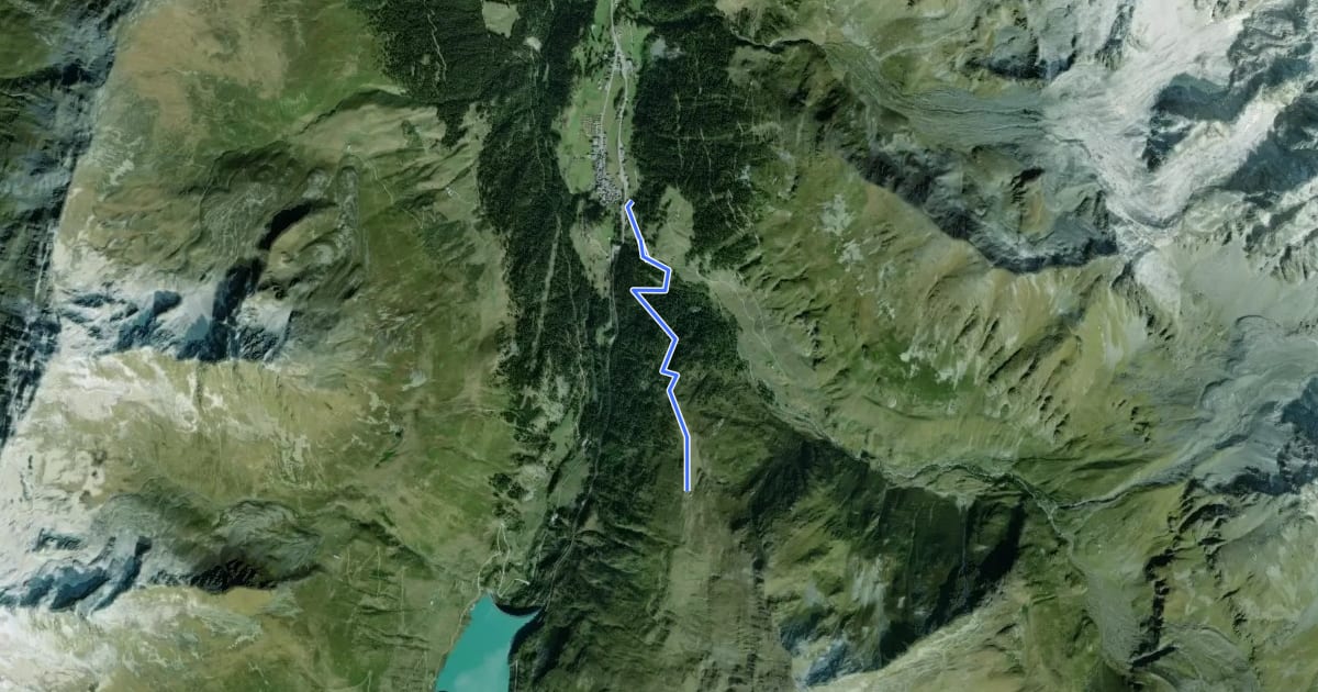 Маршрут Bourg-Saint-Pierre > Tsalevey на спутниковом снимке