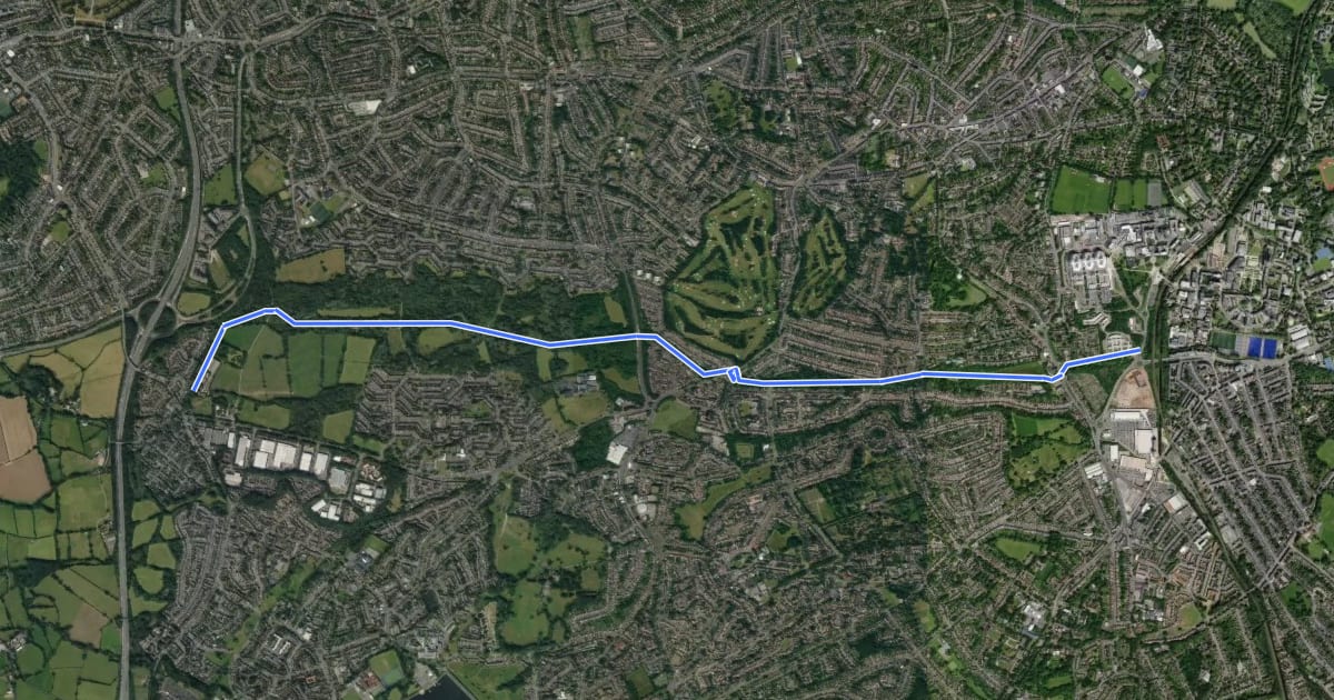 Маршрут Bourn Brook Walkway на спутниковом снимке