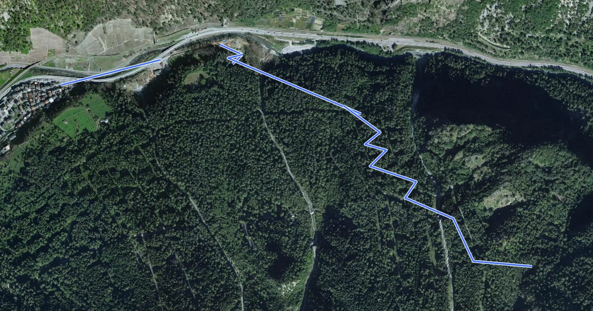 Маршрут Bovernier - Village > Catogne - Alpage ? на спутниковом снимке