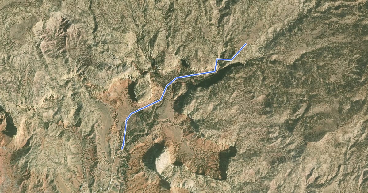 Маршрут Box Canyon Trail на спутниковом снимке