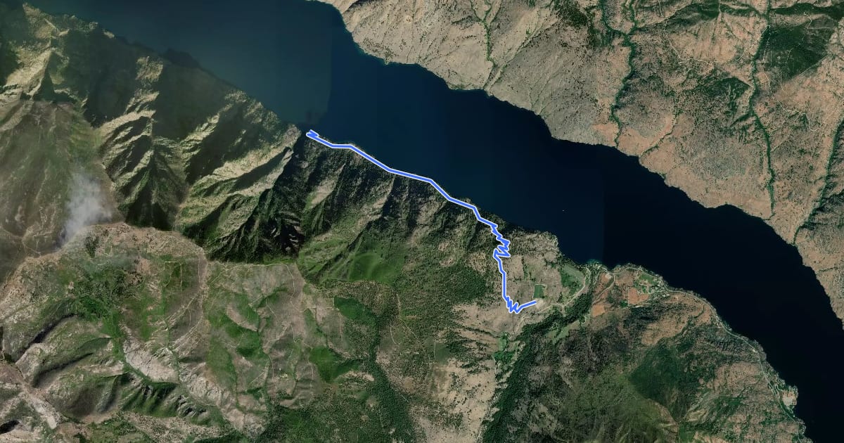 Маршрут Box Canyon Trail на спутниковом снимке