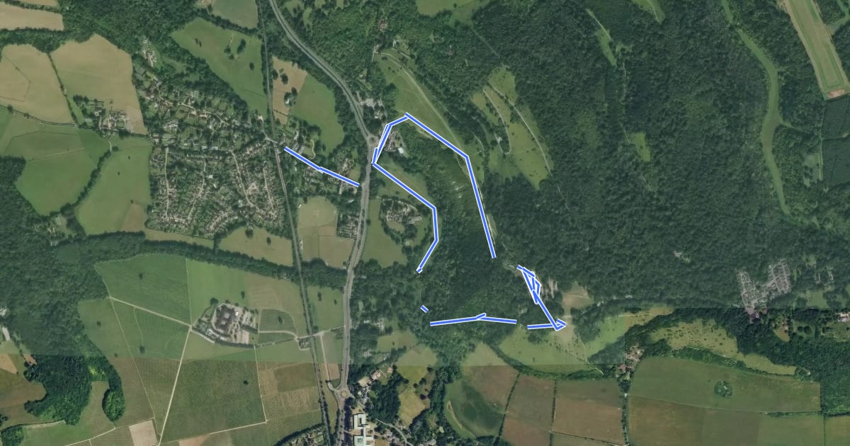 Маршрут Box Hill Train To Stepping Stones Walk, Box Hill на спутниковом снимке