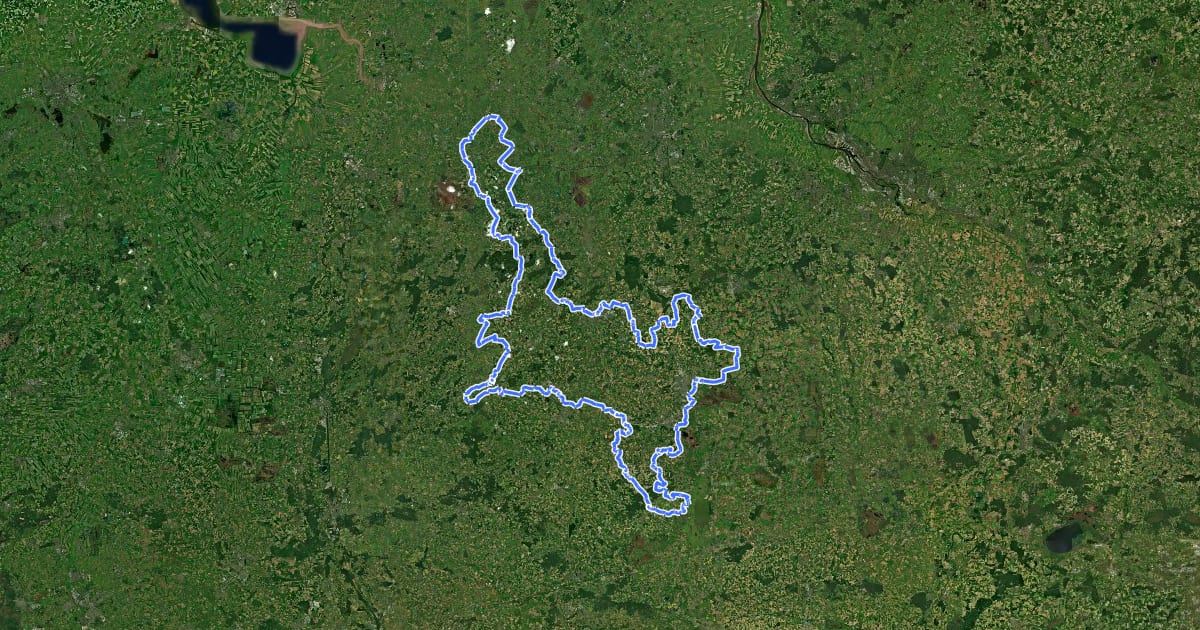 Маршрут Boxenstopp-Route на спутниковом снимке