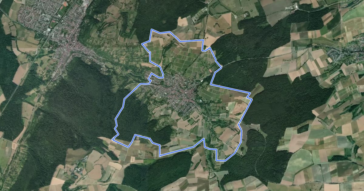 Маршрут BR - 12 Obergrombacher Burgweg на спутниковом снимке