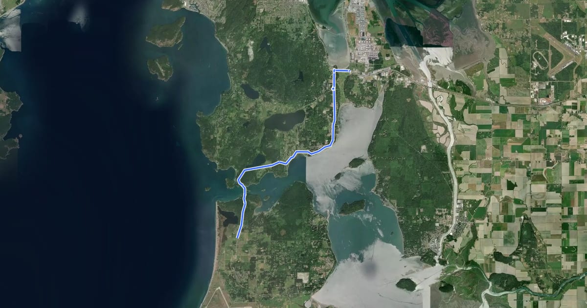 Маршрут BR 3 Coast Salish Route на спутниковом снимке