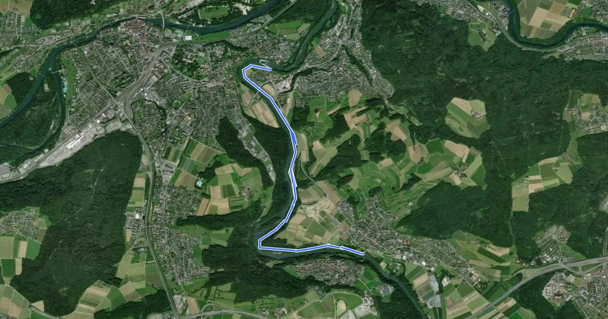 Маршрут Brücke Birmenstorf Werd - Gebenstorf Steg на спутниковом снимке