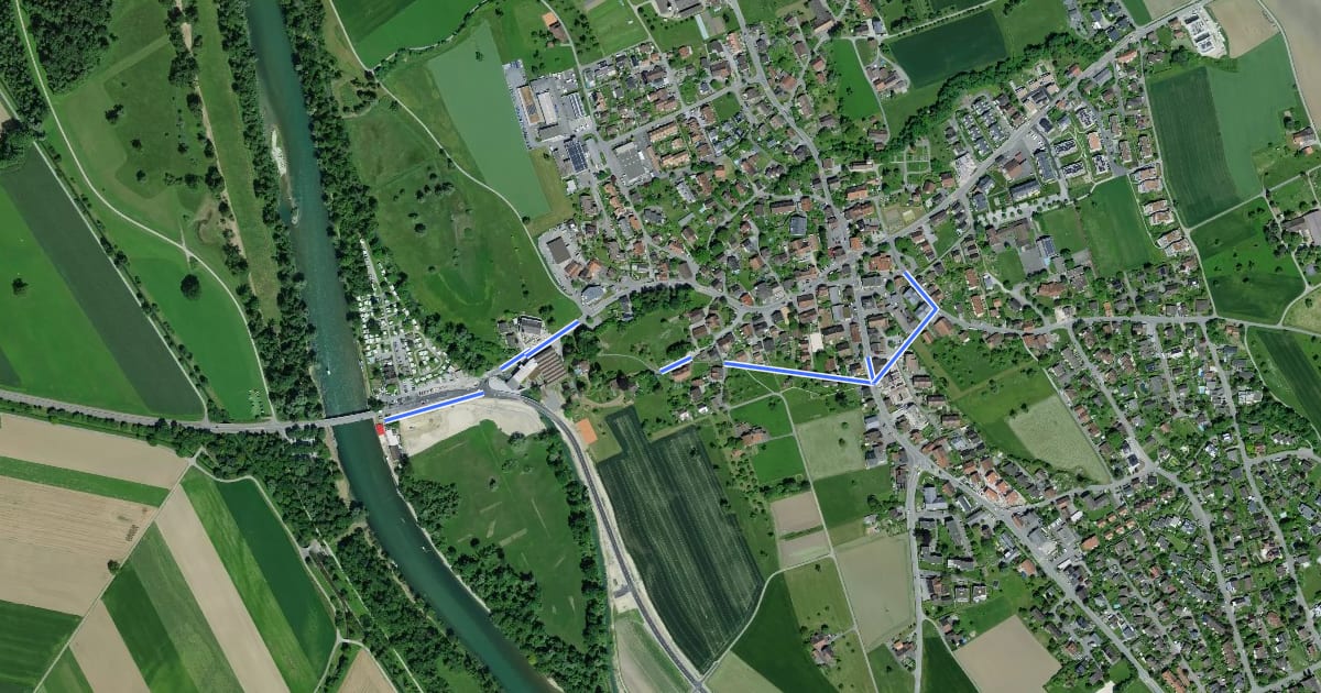Маршрут Brücke Ottenbach - Ottenbach на спутниковом снимке