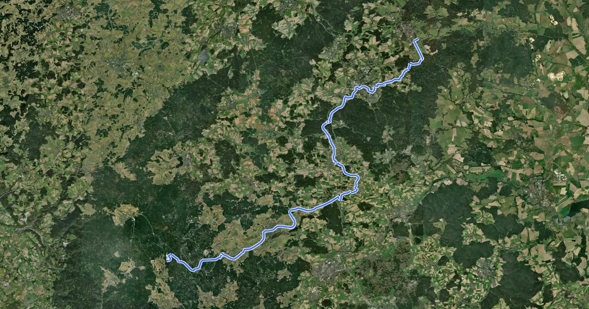 Маршрут Brückenradweg на спутниковом снимке
