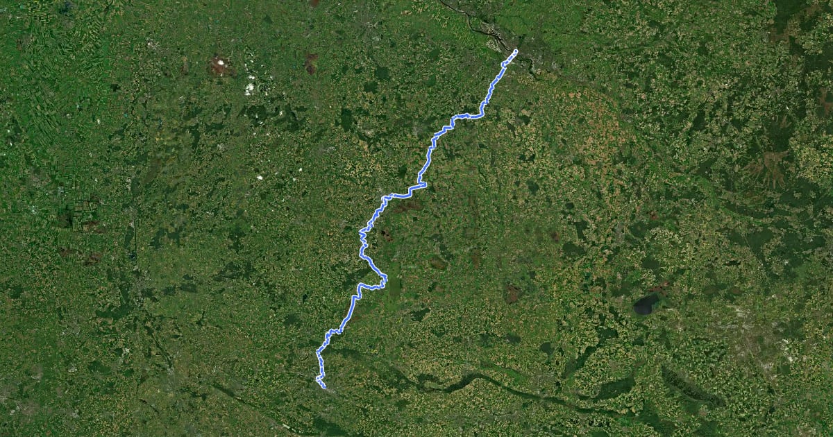 Маршрут Brückenradweg Westroute на спутниковом снимке