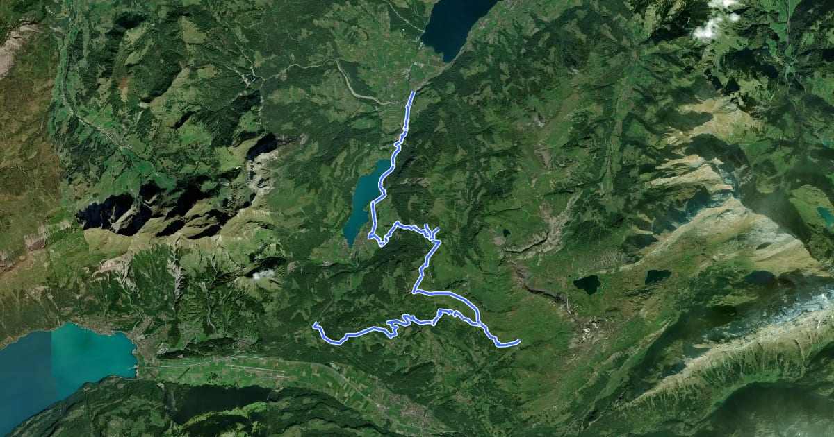 Маршрут Brünig - Käserstatt - Gibel - Lungern - Giswil на спутниковом снимке