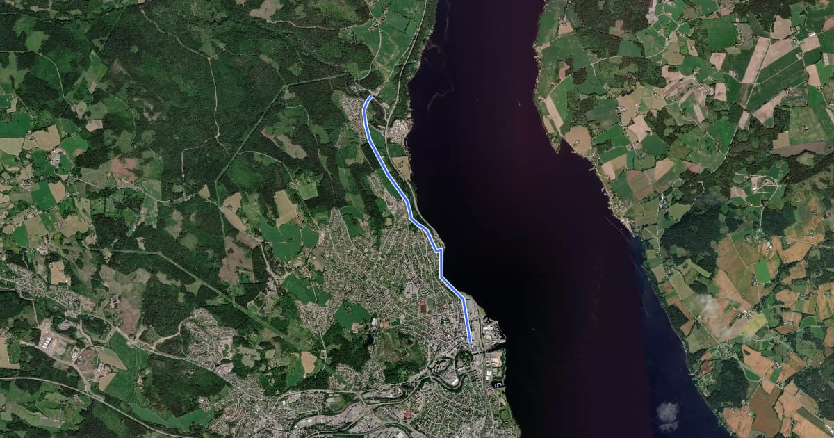 Маршрут Bråstad на спутниковом снимке