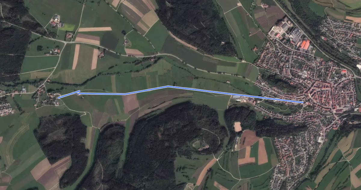 Маршрут Bräunlingen Spitalplatz - Waldhausen Mühle на спутниковом снимке