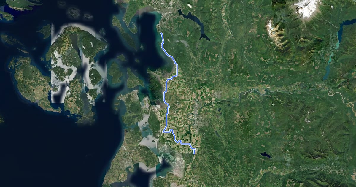 Маршрут BR5 Coast Millennium Route на спутниковом снимке