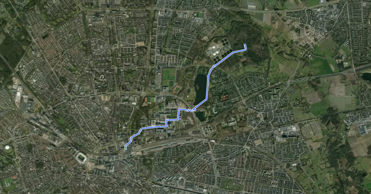 Маршрут Brabants Vennenpad - Aanlooproute Eindhoven Campus на спутниковом снимке